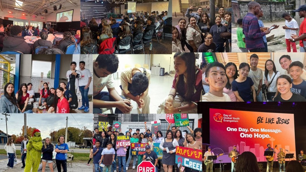 Various images of students during Day of Global Youth Evangelism