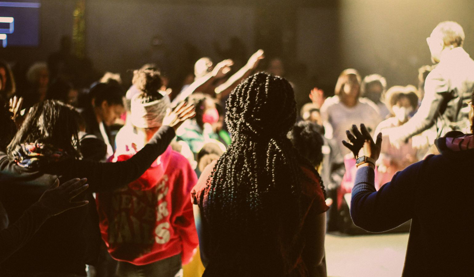 People united in prayer and worship
