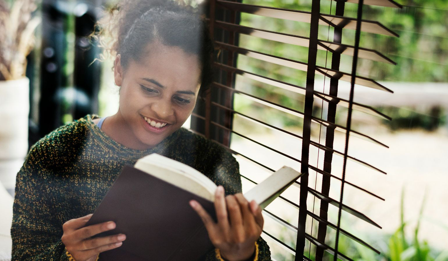 Girl reading Bible