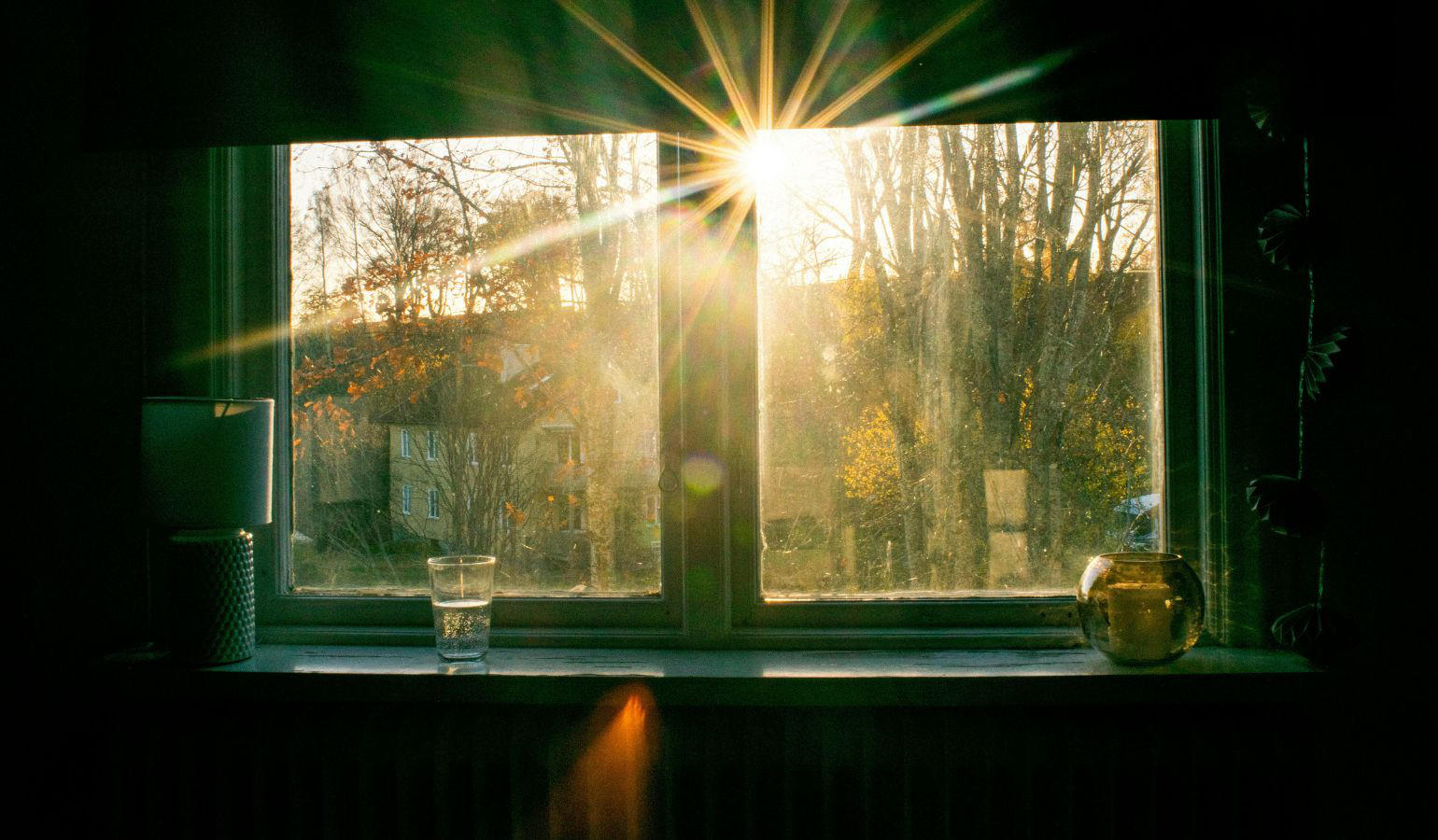 Early sunlight streaming through window