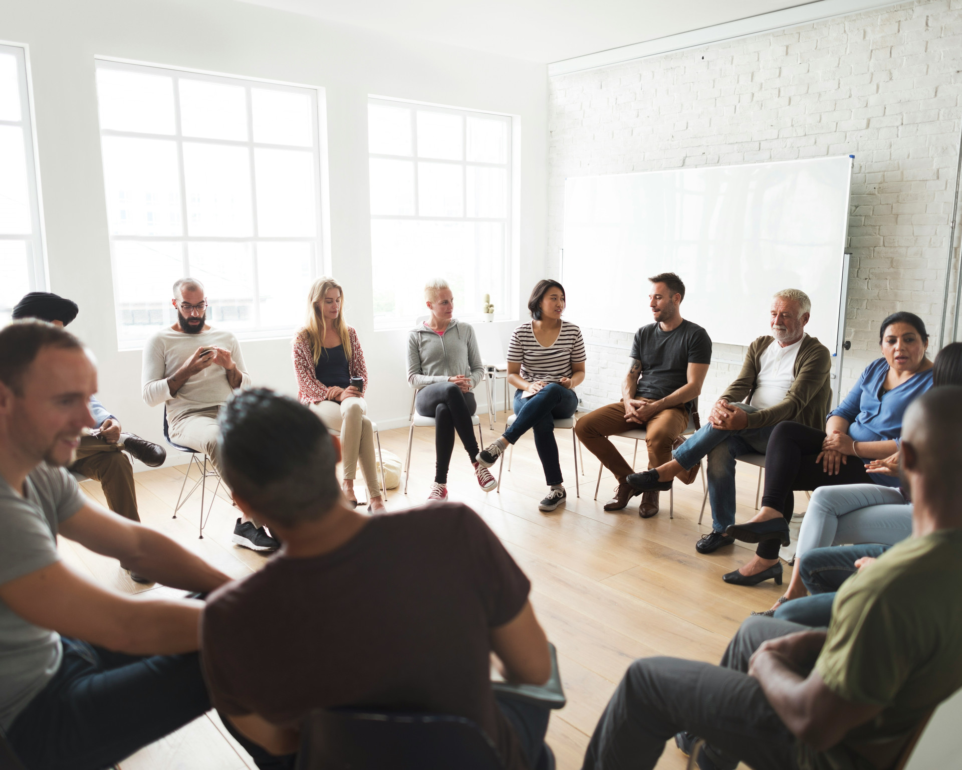 Parents sitting in a circle