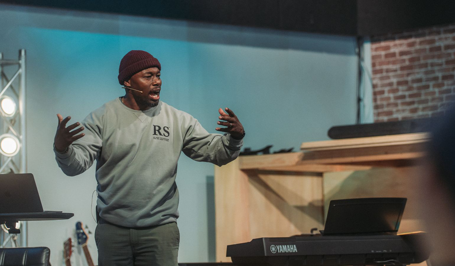 Youth Leader Jerrod Gunter preaching