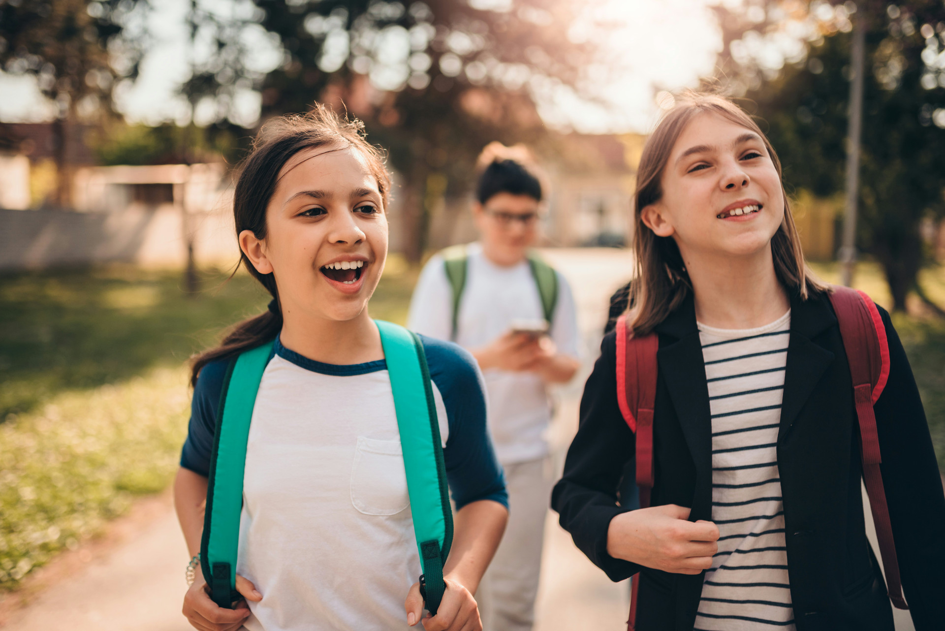Students walking and talking